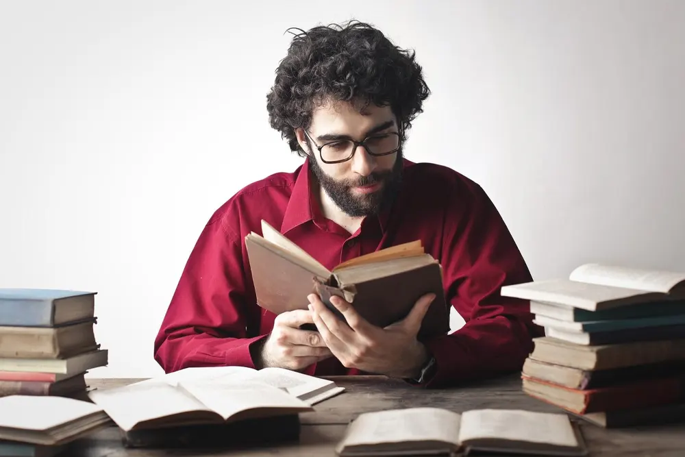 Student studying