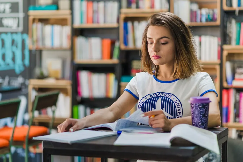 Student studying