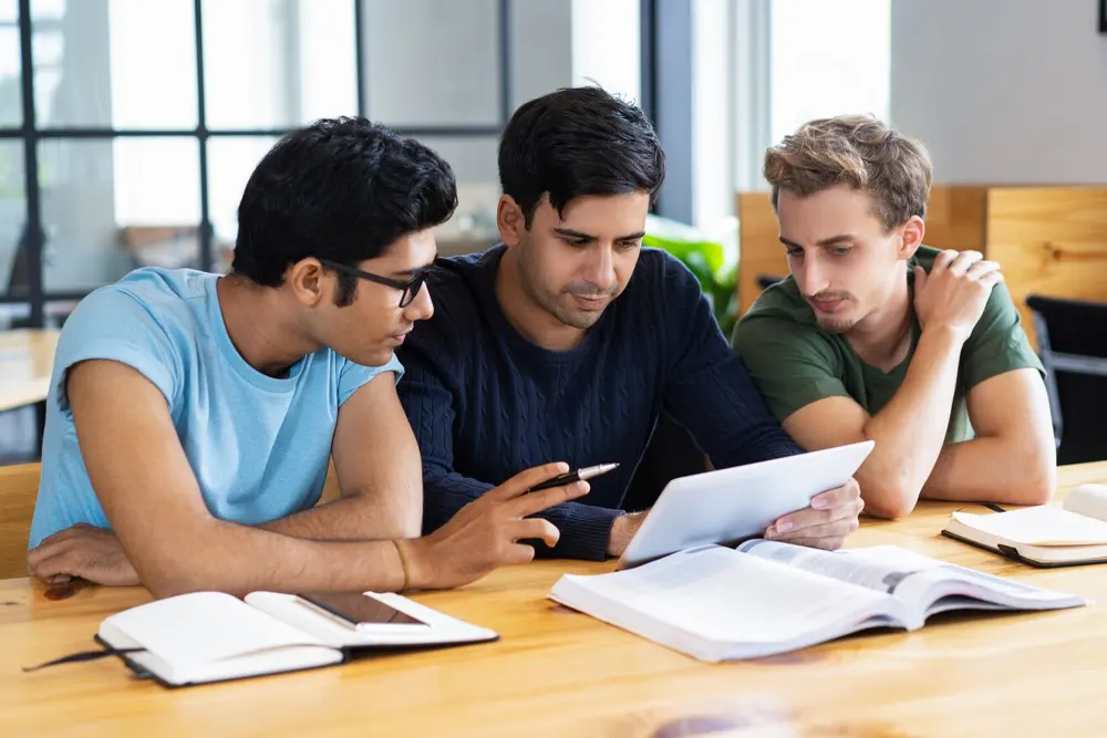 Students studying together