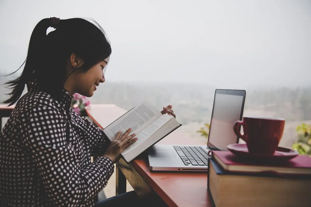 Student studying