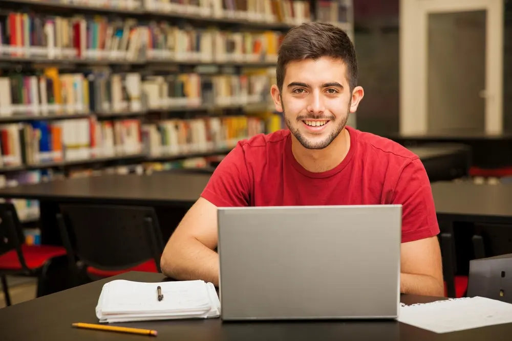 Student studying